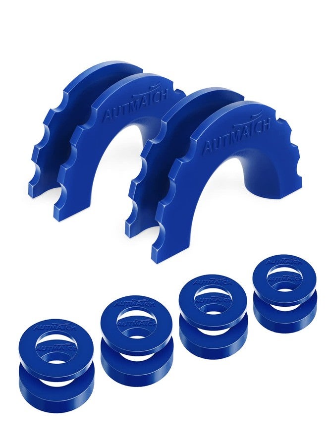 AUTMATCH D Ring Shackle Isolators Washers Kit - 2 Rubber Shackle Isolators with 8 Washers, Fits 3/4 Shackles Protect and Prevents Rattling, Shackle Cover Blue - Image 1